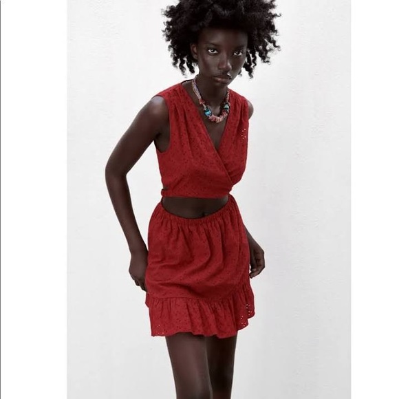 Zara Eyelet Mini-Dress with Cutouts - Picture 5 of 8
